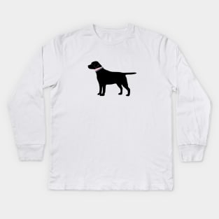 Preppy Dog Black Lab Kids Long Sleeve T-Shirt